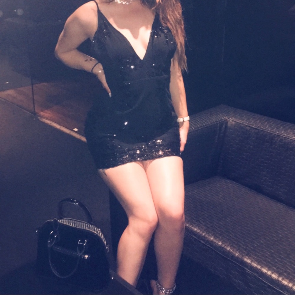Black sequin dress